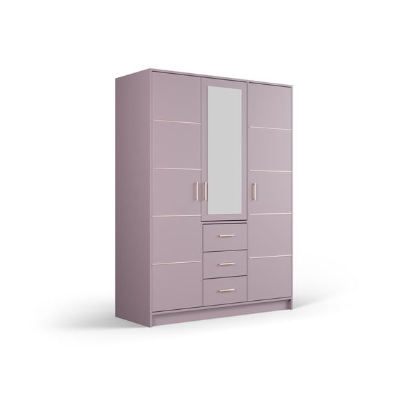 Розов гардероб с огледало 147x200 cm Burren - Cosmopolitan Design-image-2