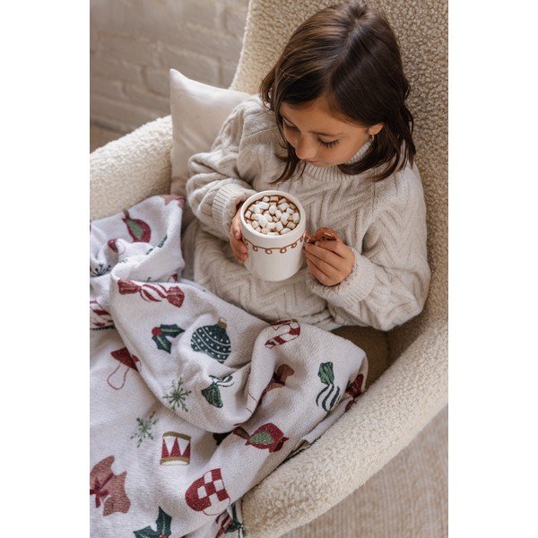 Бяло одеяло с коледен мотив 130x160 cm Yule – Bloomingville-image-3