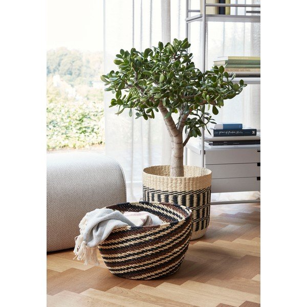 Комплект от две кафяво-черни кошници Natur - Hübsch-image-1