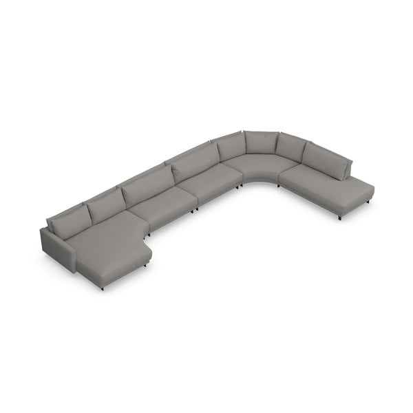 Светлосив ъглов U-образен диван Samba - Furninova-image-3