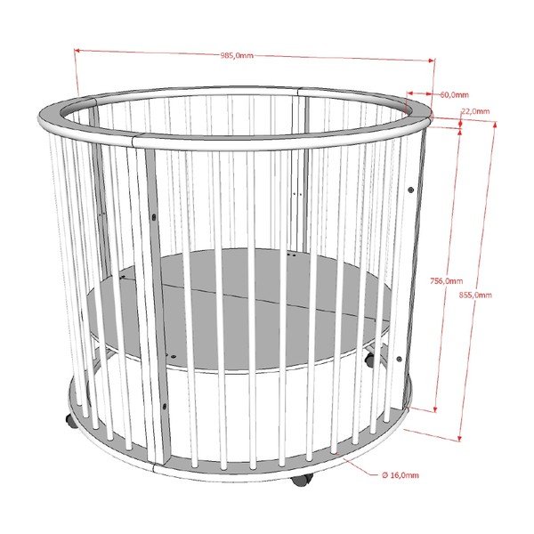 Кошара за игра 90x90 cm от масивен бук в естествен цвят Dino – Vipack-image-3