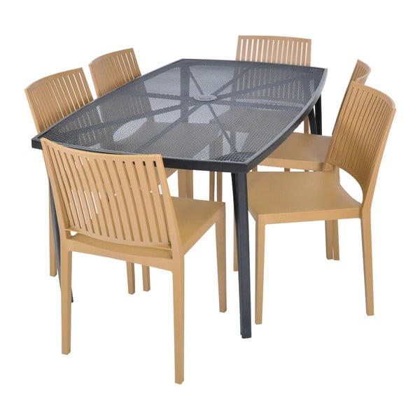 Кафяв пластмасов градински стол Bars - Rojaplast-image-1