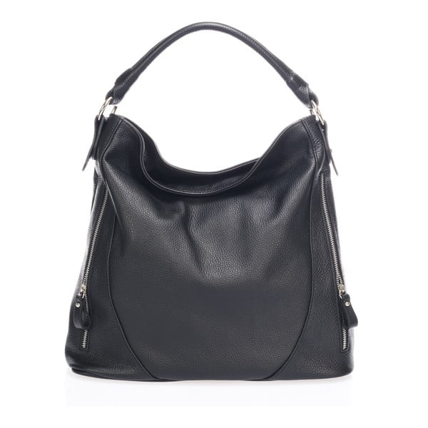 Черна кожена чанта Savino - Markese