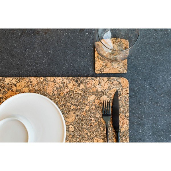 Коркови подложки в естествен цвят в комплект от 4 броя Querco - ZicZac-image-1