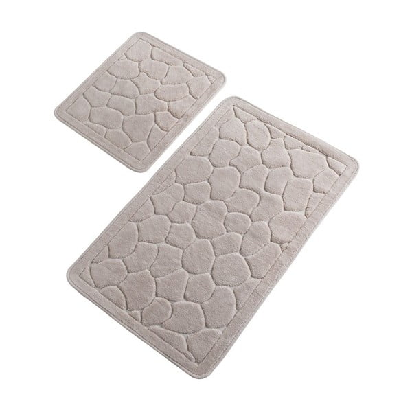 Комплект от 2 сиви и бежови памучни изтривалки за баня Lino Mink - Confetti Bathmats