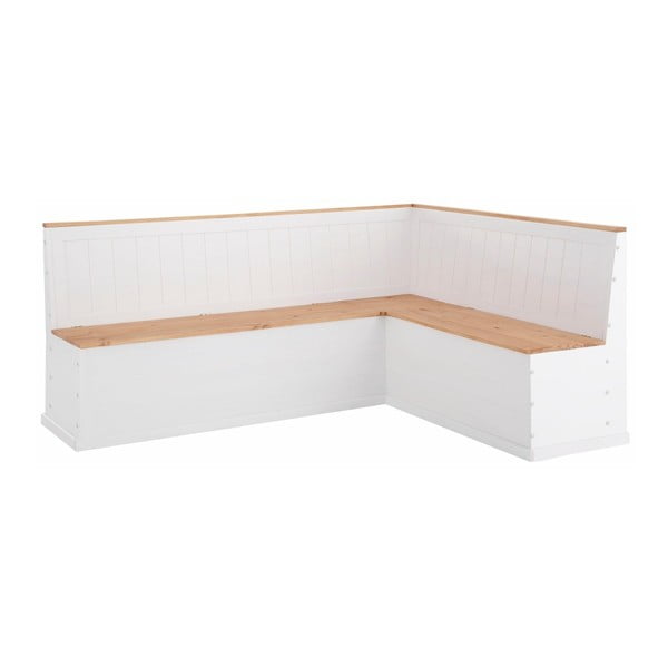 Бяла променлива ъглова пейка, изработена от масивна борова дървесина Silas - Støraa-image-3