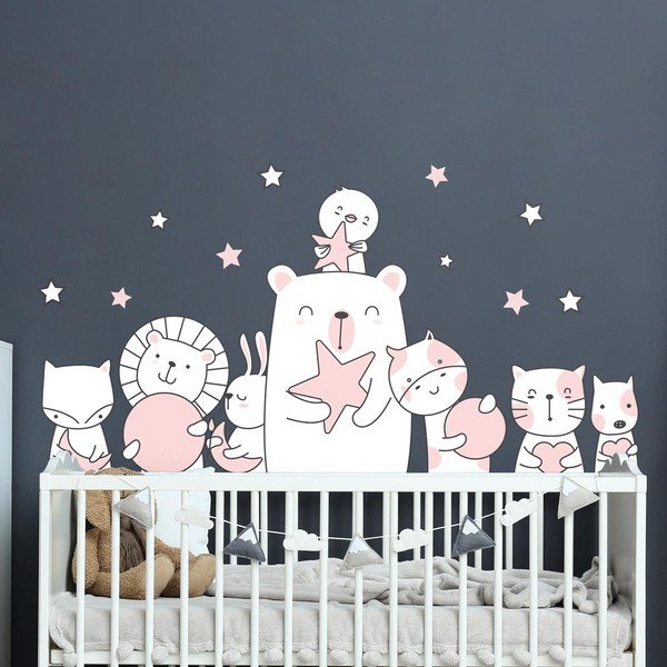 Детски стикер за стена Star Guardian Animals, 90 x 60 cm - Ambiance-image-1