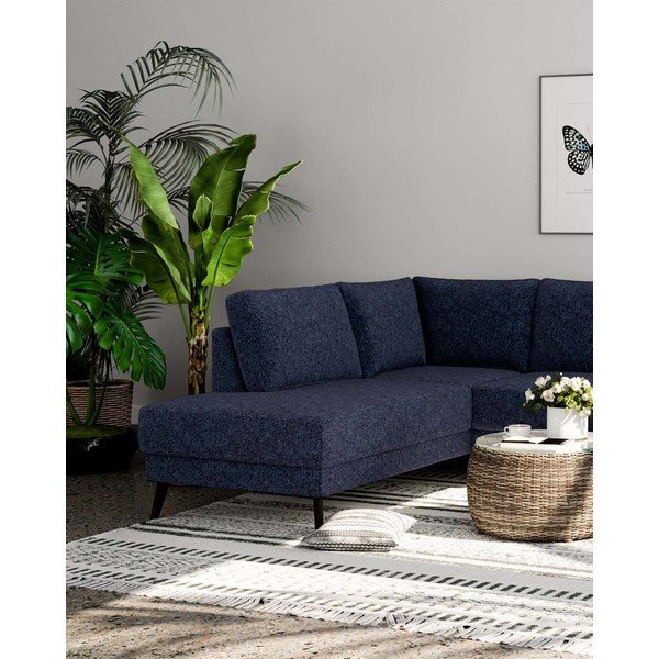 Тъмносин ъглов диван (ляв ъгъл) Fynn - Ghado-image-4