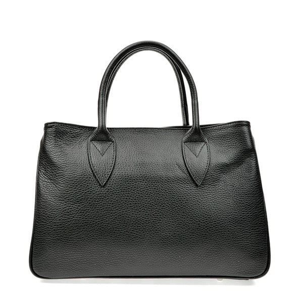 Черна кожена чанта , 23 x 34,5 cm - Anna Luchini