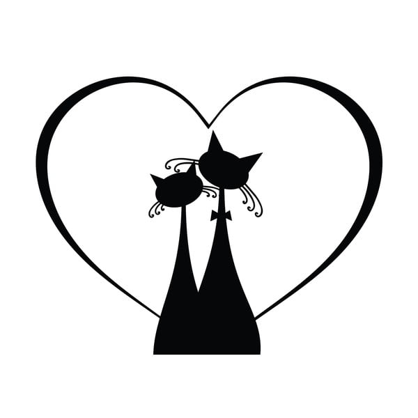 Черен стикер за превключвател Cat Couple - Ambiance-image-2