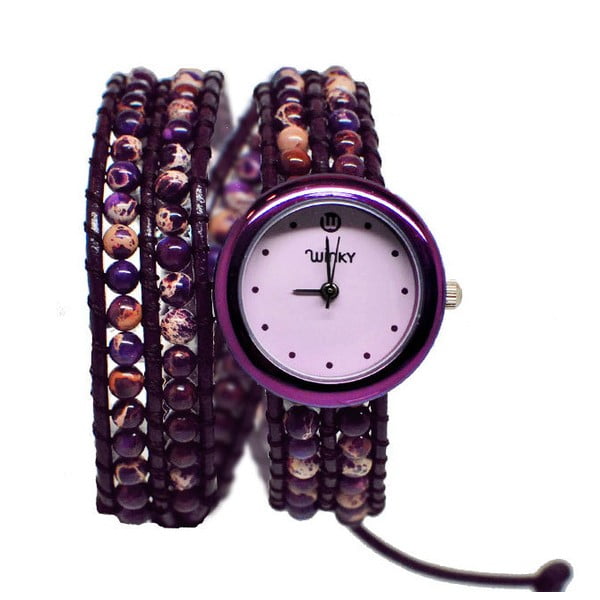 Korálkové hodinky Double, Purple Haze