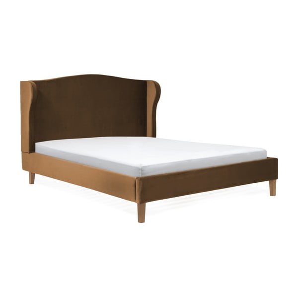 Кафяво легло от букова дървесина Windsor, 140 x 200 cm - Vivonita