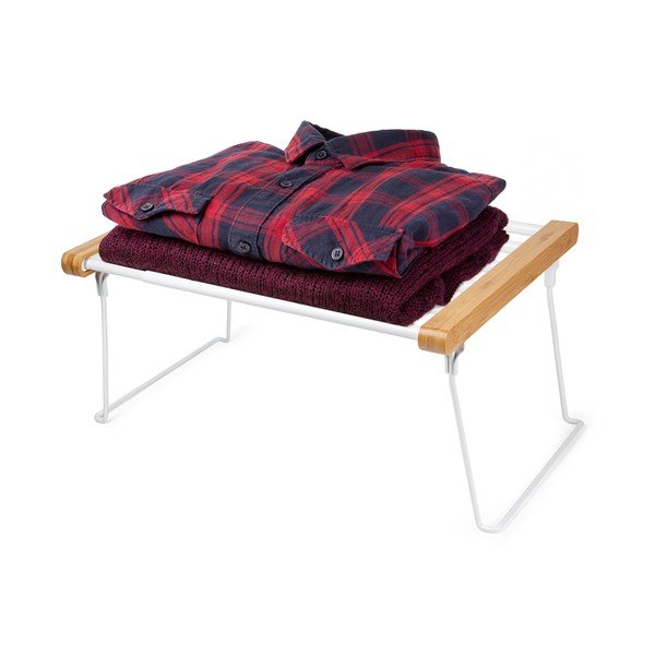 Бяла регулируема дреха шкаф рафт разтегателен рафт рафт - Compactor-image-3