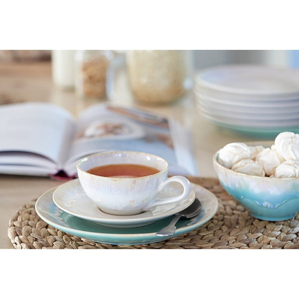 Бяла чаша от керамика с чинийка 200 ml Taormina – Casafina-image-1