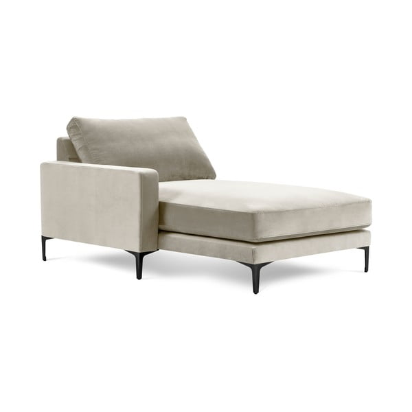 Бежово кадифено кресло за отдих , ляв ъгъл Harmony - Kooko Home-image-2