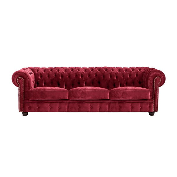 Червен диван от кадифе, 200 cm Norwin - Max Winzer