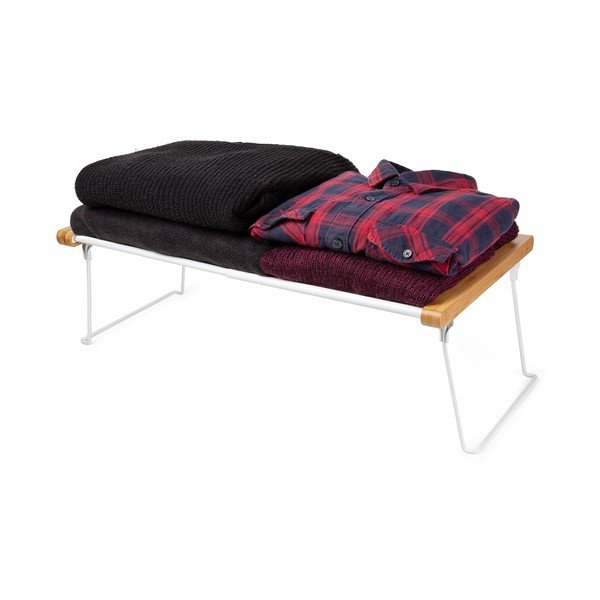 Бяла регулируема дреха шкаф рафт разтегателен рафт рафт - Compactor-image-4