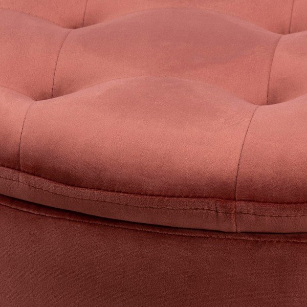 Кадифен пуф в коралово розово , ⌀ 60 cm Retina - Actona-image-2