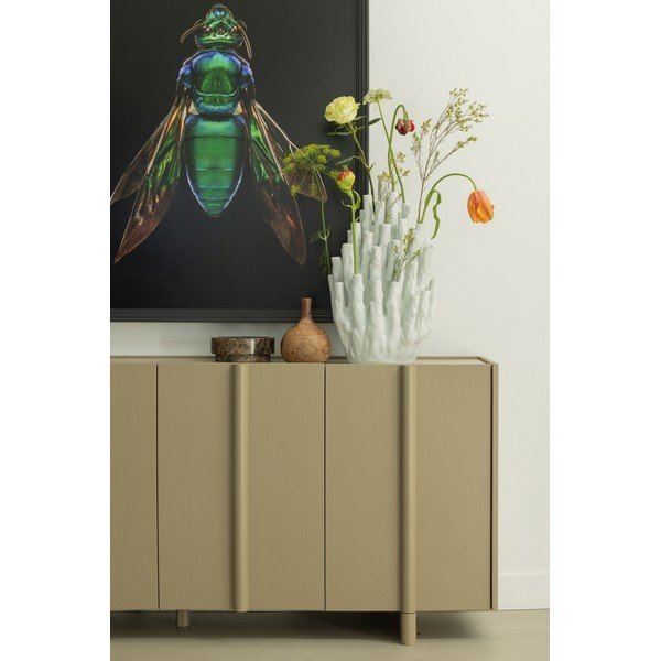 Бежов нисък скрин с чекмеджета от борова дървесина 200x85 cm Basu - WOOOD-image-4
