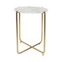 Бяла масичка за кафе с мраморен плот Timpa - White Label