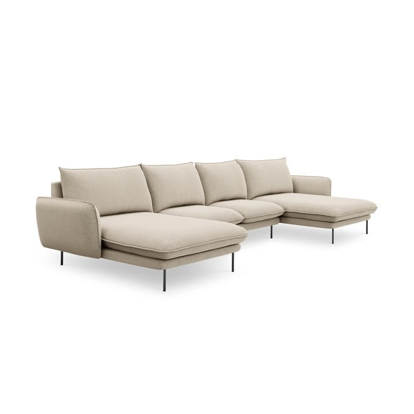 Бежов U-образен диван Vienna - Cosmopolitan Design-image-4