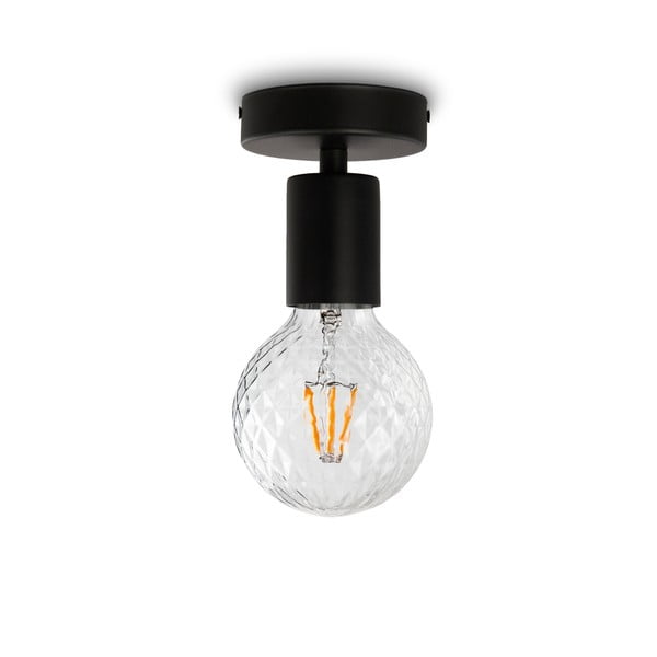 Черна лампа за таван с крушка Cero Basic Globe Clear - Bulb Attack