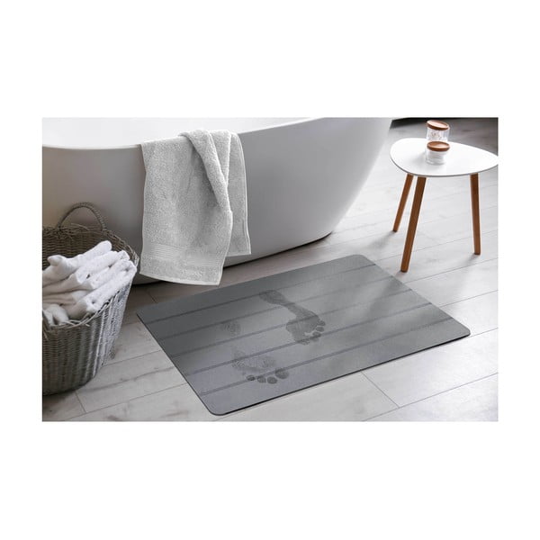 Сив килим за баня 50x70 cm Baline – douceur d'intérieur-image-1