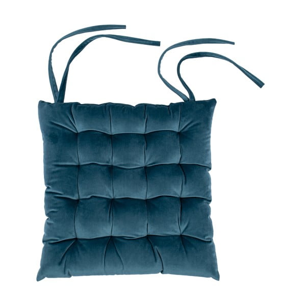 Възглавница за сядане от синьо кадифе , 37 x 37 cm - Tiseco Home Studio