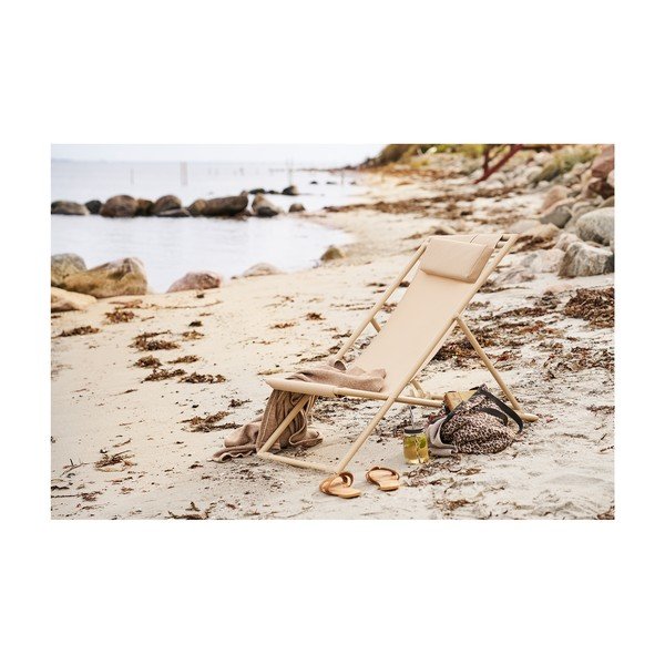 Бежов градински шезлонг метален Curtis – House Nordic-image-1