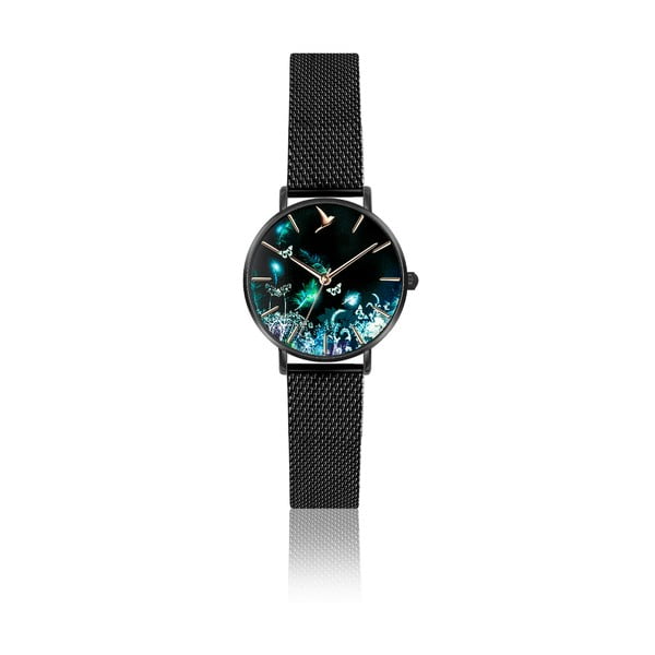 Дамски часовник с каишка от неръждаема стомана в черно Forest - Emily Westwood