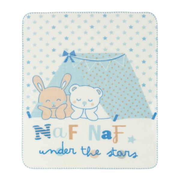 Бебешко одеяло със сини детайли Under The Stars, 110 x 140 cm - Naf Naf