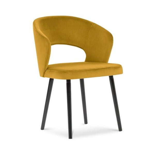 Жълт трапезен стол с кадифена тапицерия Elpis - Windsor & Co Sofas