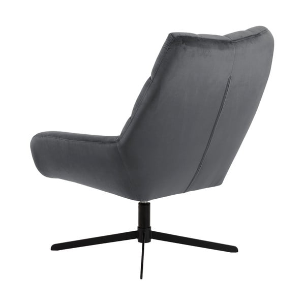 Сиво въртящо се кадифено кресло Paris – Actona-image-3