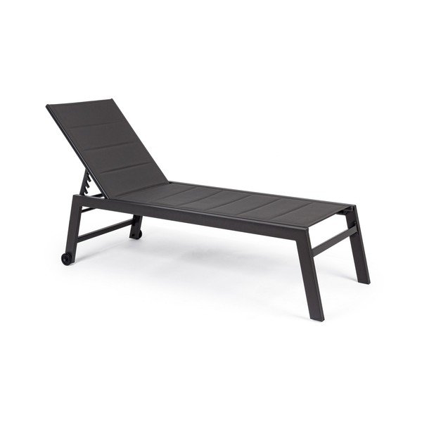 Антрацитен градински шезлонг метален Hilde   – Bizzotto