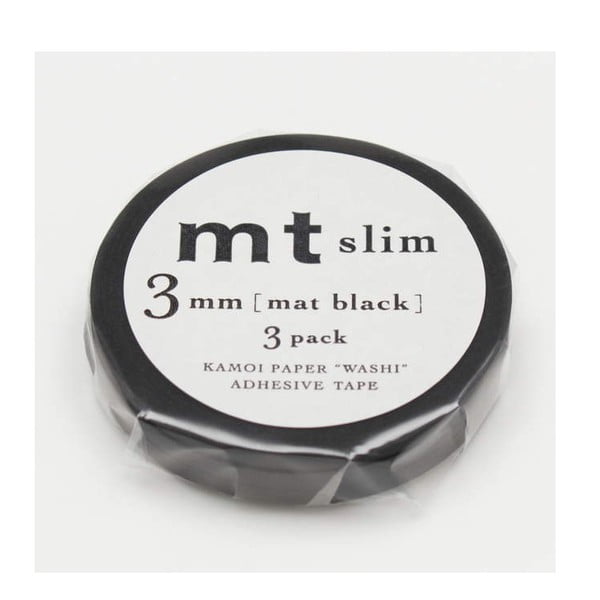 Sada 3 černých washi pásek MT Masking Tape Matte