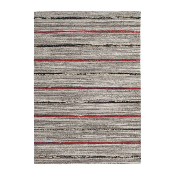 Ručně tkaný koberec z bavlny a vlny Kayoom Evita 100 Natur Rot, 80 x 150 cm