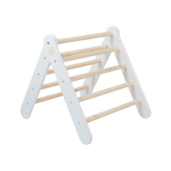 Бял пиклер триъгълник от масивен бор 60x60x60 cm Montessori – Meowbaby