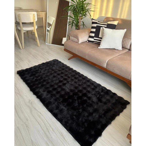 Черен килим подходящ за пране 150x230 cm Bubble Black – Mila Home-image-1