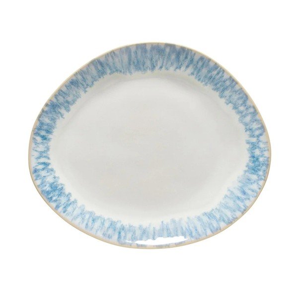 Овална чиния от бял и син фаянс , ⌀ 27 cm Brisa - Costa Nova