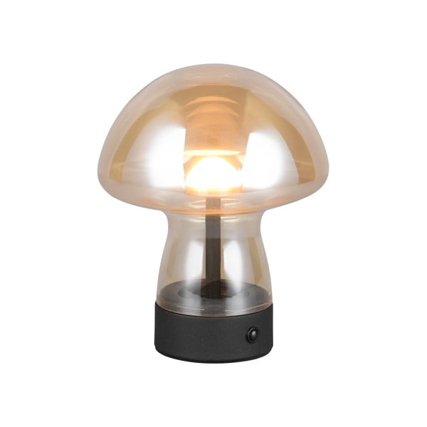 LED настолна лампа в кехлибарен цвят със стъклен абажур (височина 18 cm) Dooley – Trio-image-1