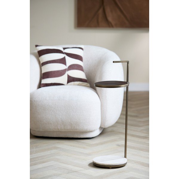 Кръгла странична масичка с мраморна плоча ø 26 cm Leda – Light & Living-image-1