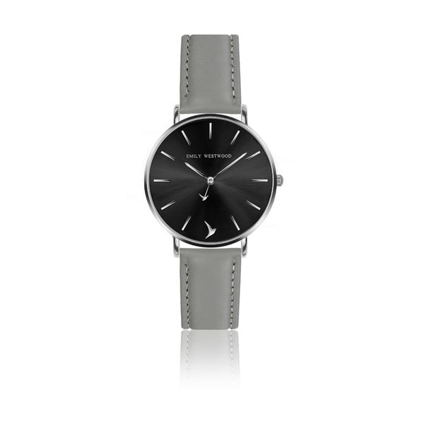 Дамски часовник със сива каишка от естествена кожа Claire - Emily Westwood