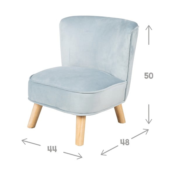 Светлосиньо кадифе бебешки стол Lil Sofa - Roba-image-4