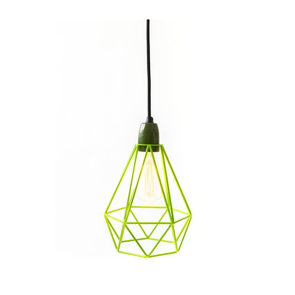 Светлина със зелен нюанс и черен кабел Diamond #1 - Filament Style