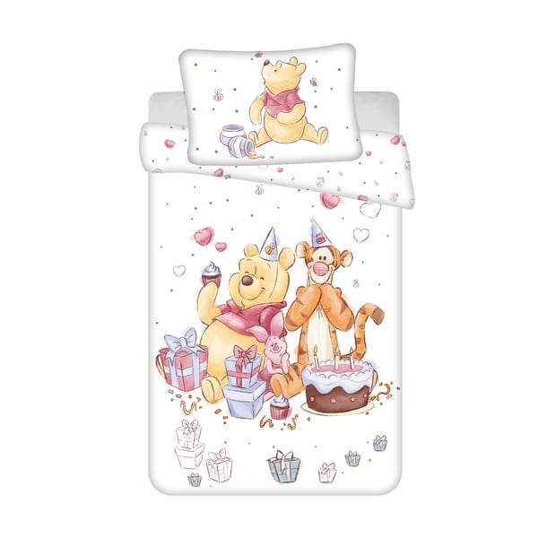 Бяло памучно детско спално бельо 100x135 cm WTP "Birthday party" – Jerry Fabrics