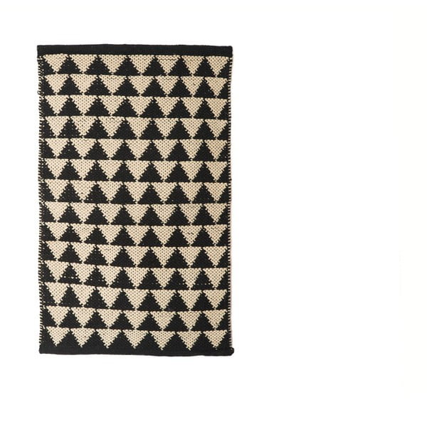 Černý koberec TJ Serra Triangle, 60 x 90 cm