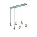 LED висящо осветително тяло в сребрист цвят със стъклен абажур Verano – Trio Select