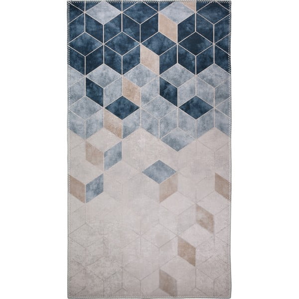 Тъмносин и кремав килим, който може да се мие, 230x160 cm - Vitaus
