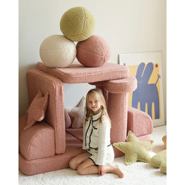 Зелена детска възглавница за диван от букле Ball – Wigiwama-image-2