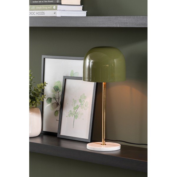 Настолна лампа с метален абажур в цвят каки (височина 50 cm) Manta – Leitmotiv-image-1